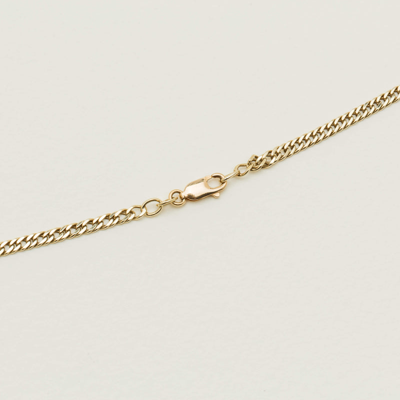 Deja Vu 14ct Yellow Gold Flat Double Curb Link Chain 62cm - Necklace - Walker & Hall