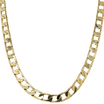 Deja Vu 9ct Yellow Gold Flat Curb Link Chain 45cm - Necklace - Walker & Hall