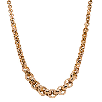 Deja Vu 9ct Yellow Gold Hollow Tapering Belcher Link Chain - Necklace - Walker & Hall