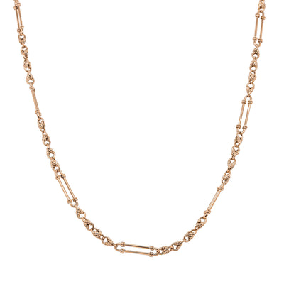 Vintage 9ct Rose Gold Fancy Link Chain Necklace 42cm - Necklace - Walker & Hall