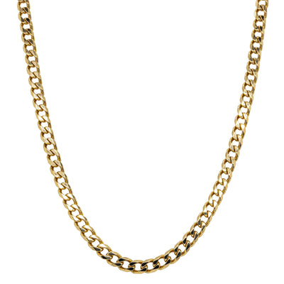Deja Vu 9ct Yellow Gold Flat Curb Link Necklace 51cm - Necklace - Walker & Hall