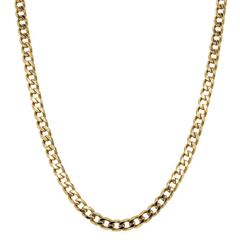 Deja Vu 9ct Yellow Gold Flat Curb Link Necklace 51cm - Necklace - Walker & Hall