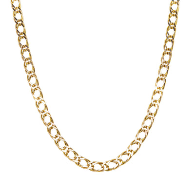 Deja Vu 9ct Yellow Gold Double Curb Link Necklace 50cm - Necklace - Walker & Hall