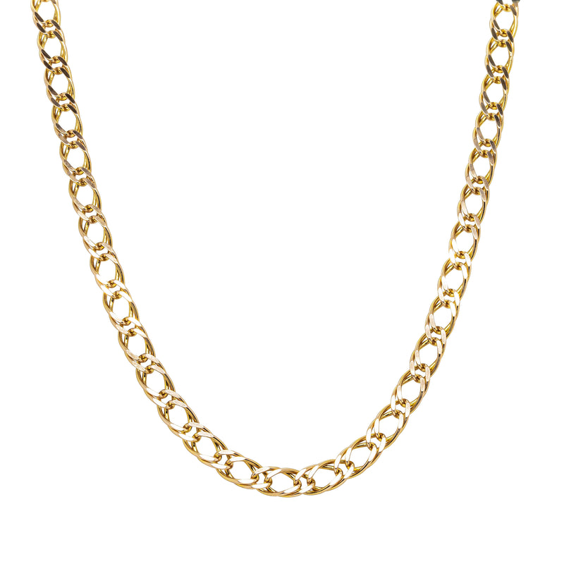 Deja Vu 9ct Yellow Gold Double Curb Link Necklace 50cm - Necklace - Walker & Hall