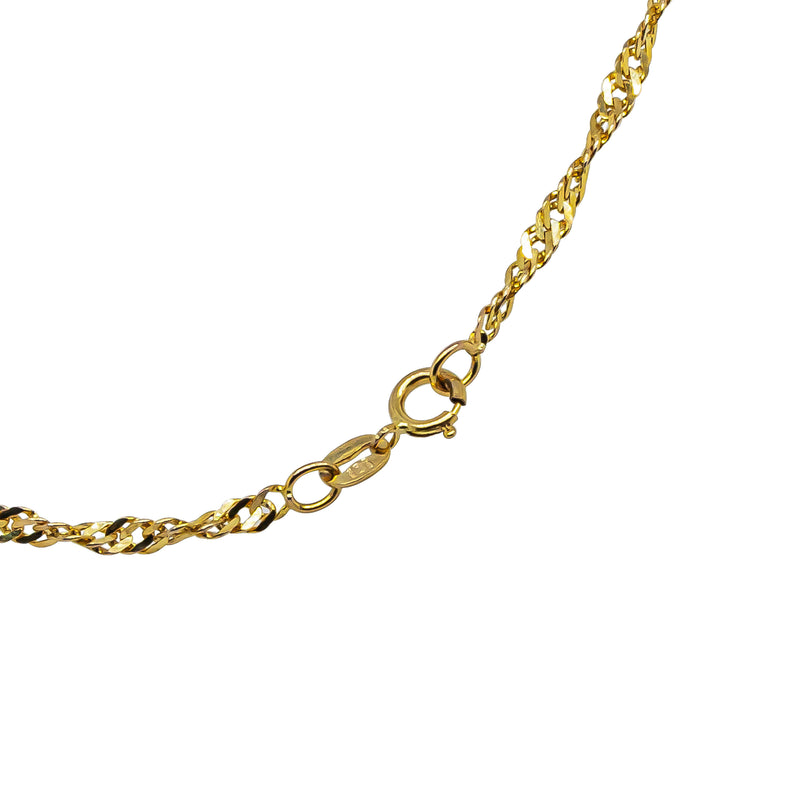 Deja Vu 9ct Yellow Gold Singapore Twist Link Necklace 44cm - Necklace - Walker & Hall