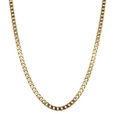 Deja Vu 9ct Yellow Gold Flat Curb Link Necklace 44cm - Necklace - Walker & Hall