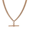 Vintage 9ct Rose Gold Double Graduated Curb Fob Chain - Necklace - Walker & Hall