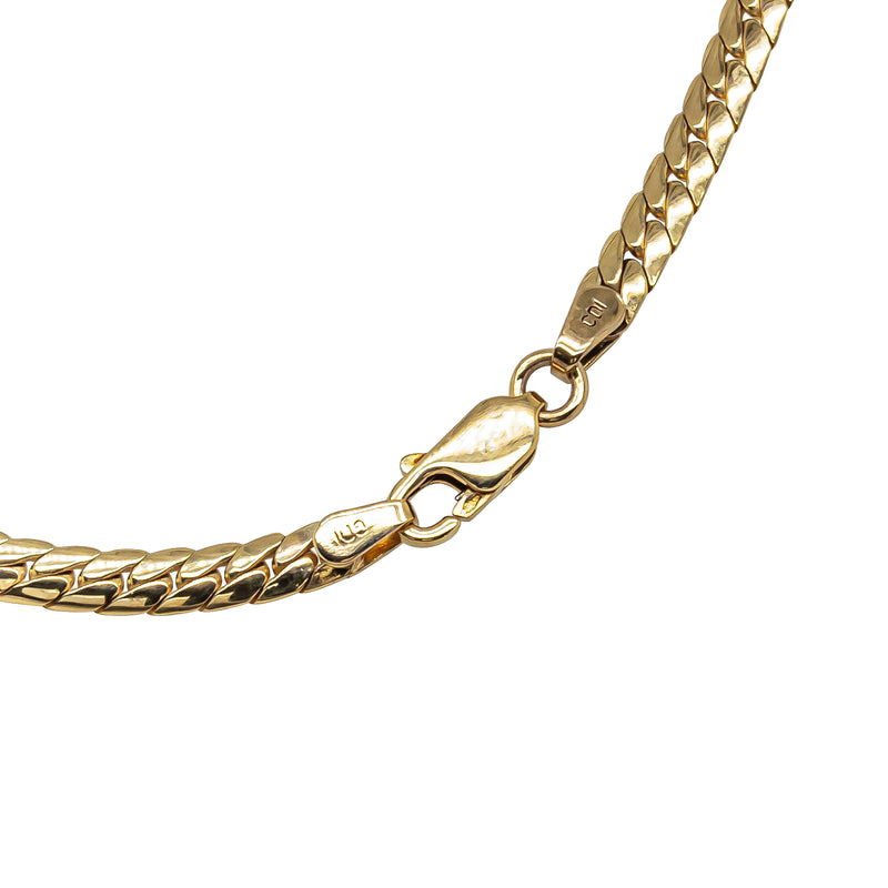 Deja Vu 9ct Yellow Gold Flat Solid Link Necklace 46cm - Necklace - Walker & Hall