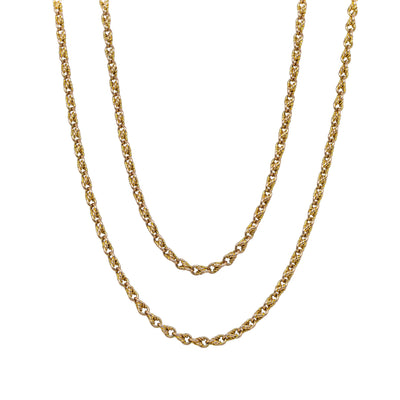 Vintage 10ct Yellow Gold Fine Prince of Wales Muff Chain - Necklace - Walker & Hall