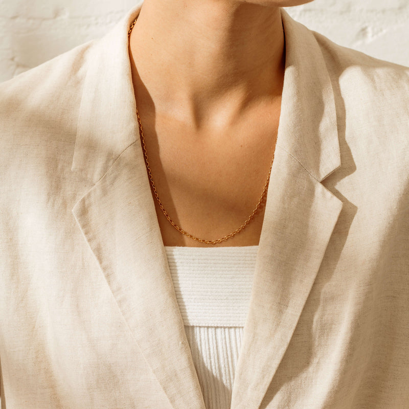 Deja Vu 10ct Rose Gold Cable Link Chain Necklace 55cm - Necklace - Walker & Hall