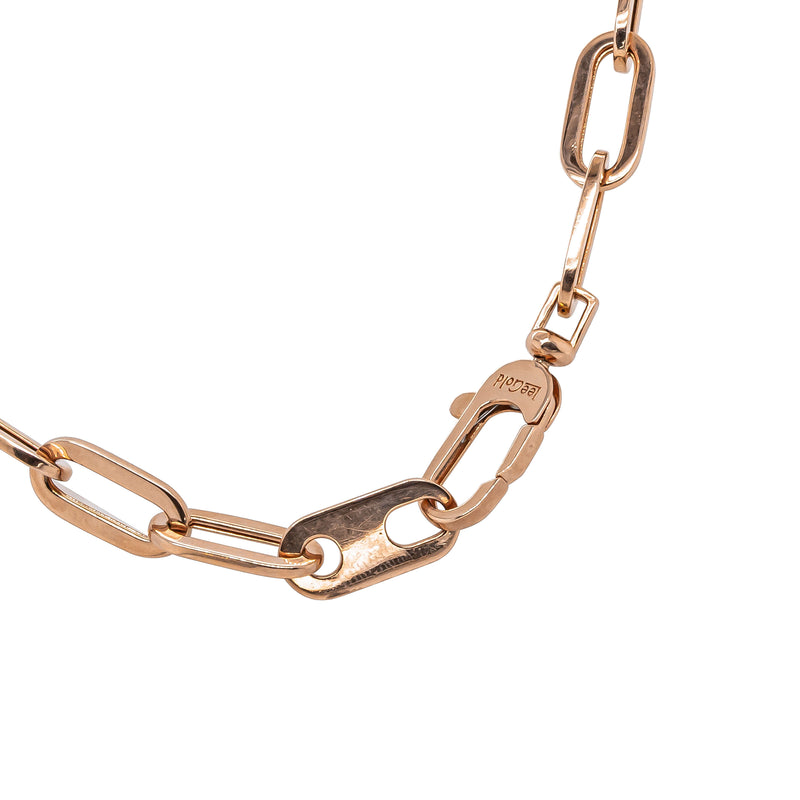 Deja Vu 14ct Rose Gold Hollow Long Link Necklace 50cm - Necklace - Walker & Hall