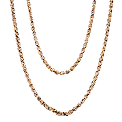 Vintage 9ct Rose Gold Muff Chain Necklace - 150cm - Necklace - Walker & Hall