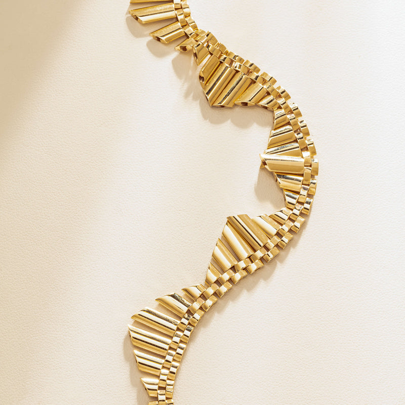 Vintage 9ct Yellow Gold Fancy Link Retro Necklace - Necklace - Walker & Hall