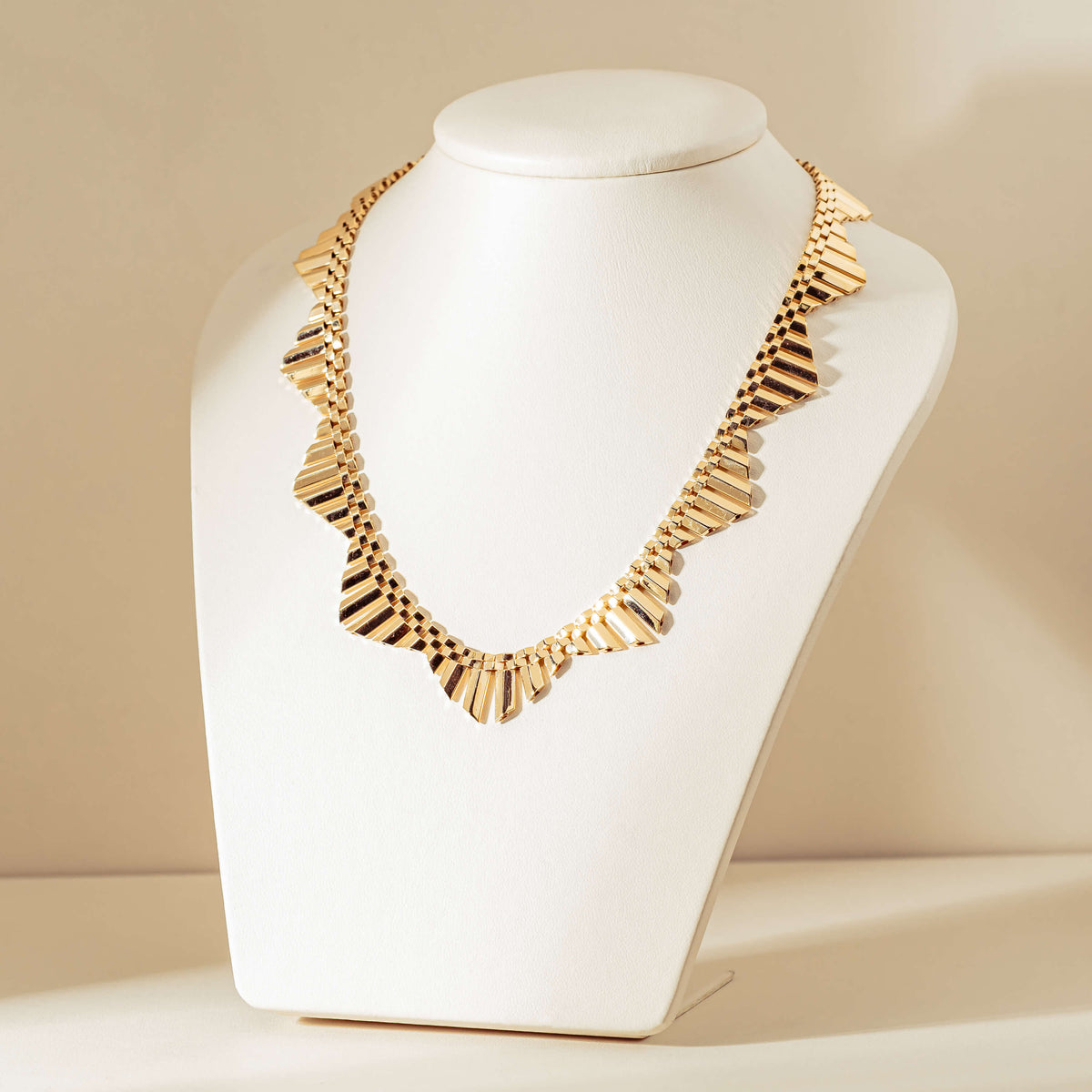 Vintage 9ct Yellow Gold Fancy Link Retro Necklace - WH – Walker & Hall