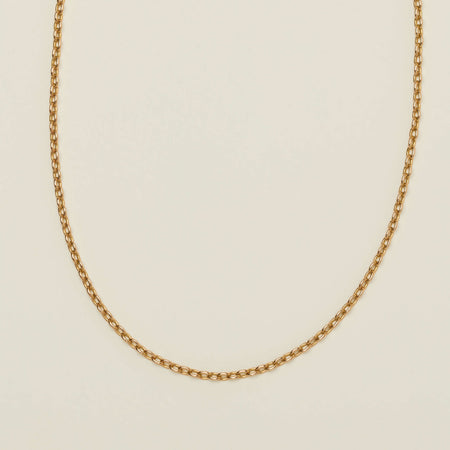 Deja Vu 14ct Rose Gold Cable Link Chain Necklace 47cm - Necklace - Walker & Hall