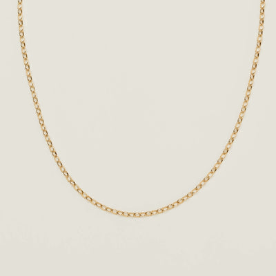 Deja Vu 9ct Yellow Gold Belcher Link Necklace 45.5cm - Necklace - Walker & Hall