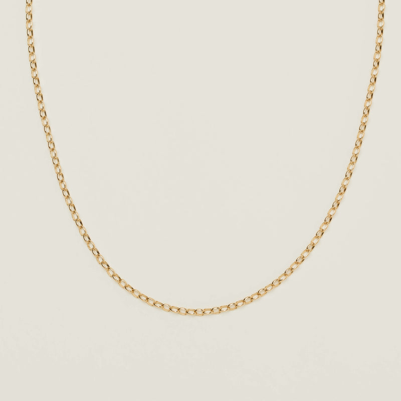 Deja Vu 9ct Yellow Gold Belcher Link Necklace 45.5cm - Necklace - Walker & Hall