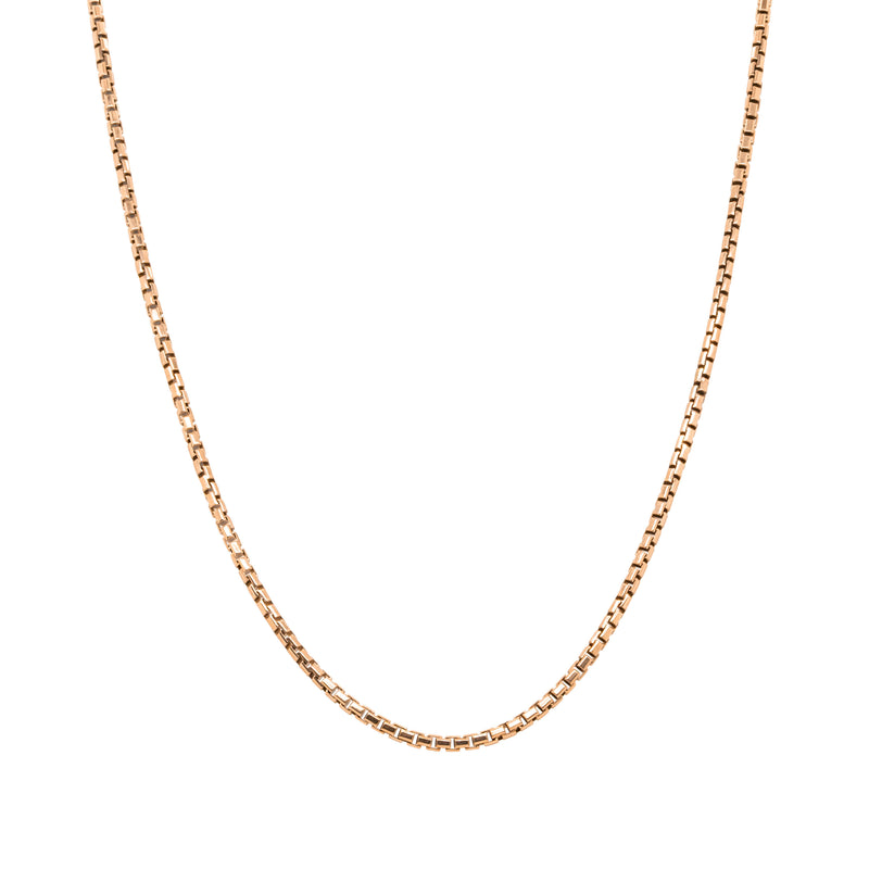 Deja Vu 9ct Rose Gold Box Link Chain Necklace 41cm