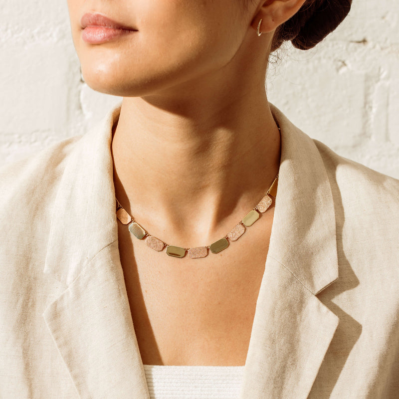 Vintage 8ct Yellow & Rose Gold Fringe Necklace