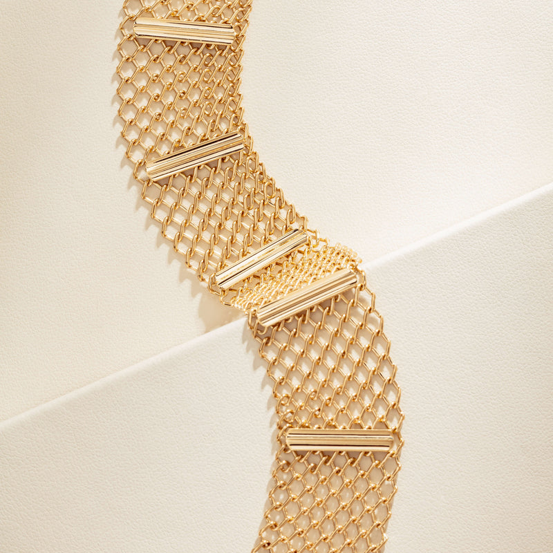 Vintage 8ct Yellow Gold Mesh Choker Necklace - Necklace - Walker & Hall