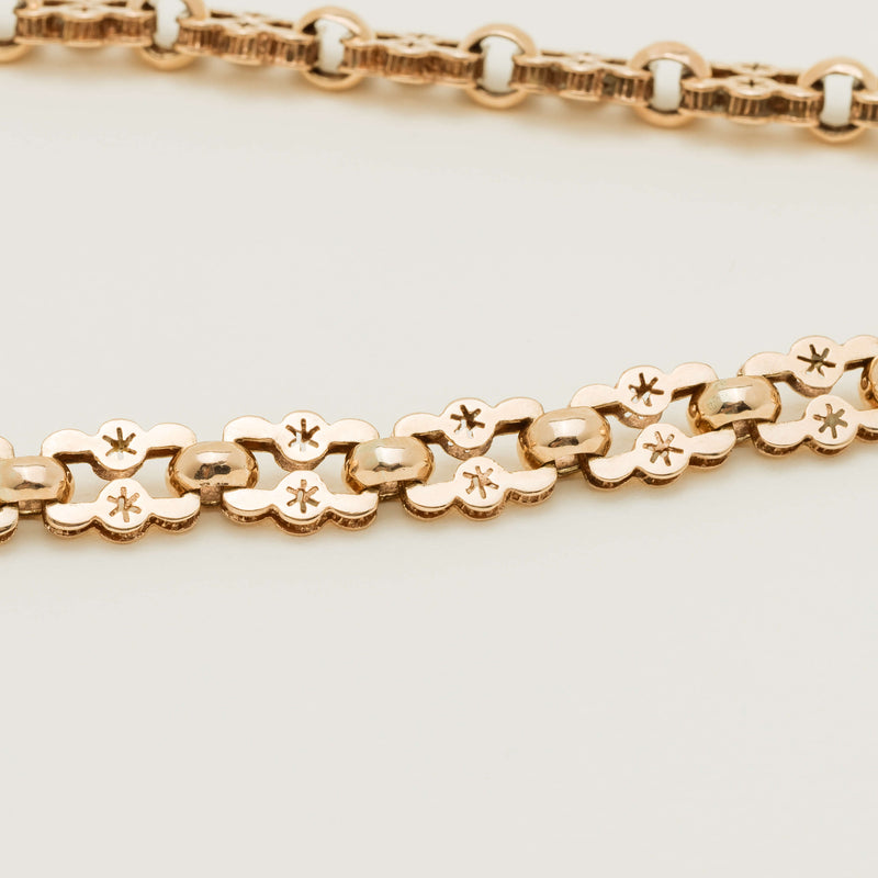 Vintage 9ct Rose Gold Fancy Link Fob Necklace 48cm