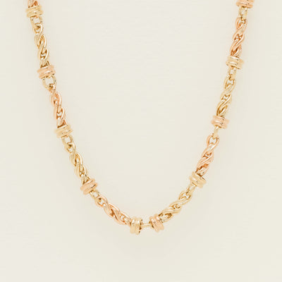 Deja Vu 9ct Yellow / Rose Gold Twist Link Necklace