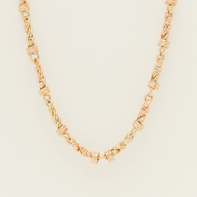 Deja Vu 9ct Yellow / Rose Gold Twist Link Necklace