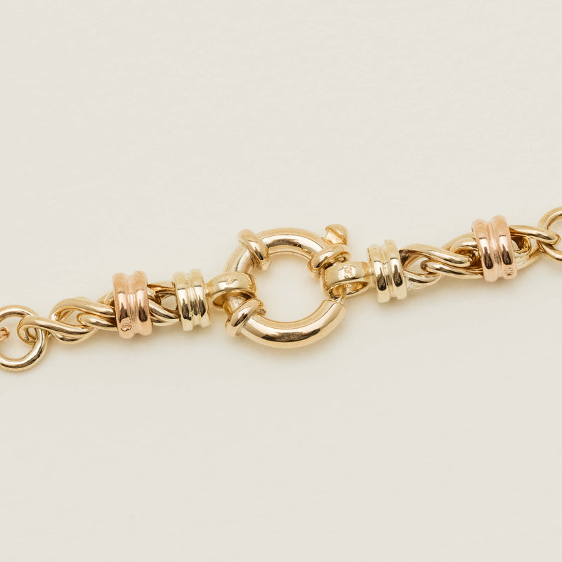 Deja Vu 9ct Yellow / Rose Gold Twist Link Necklace