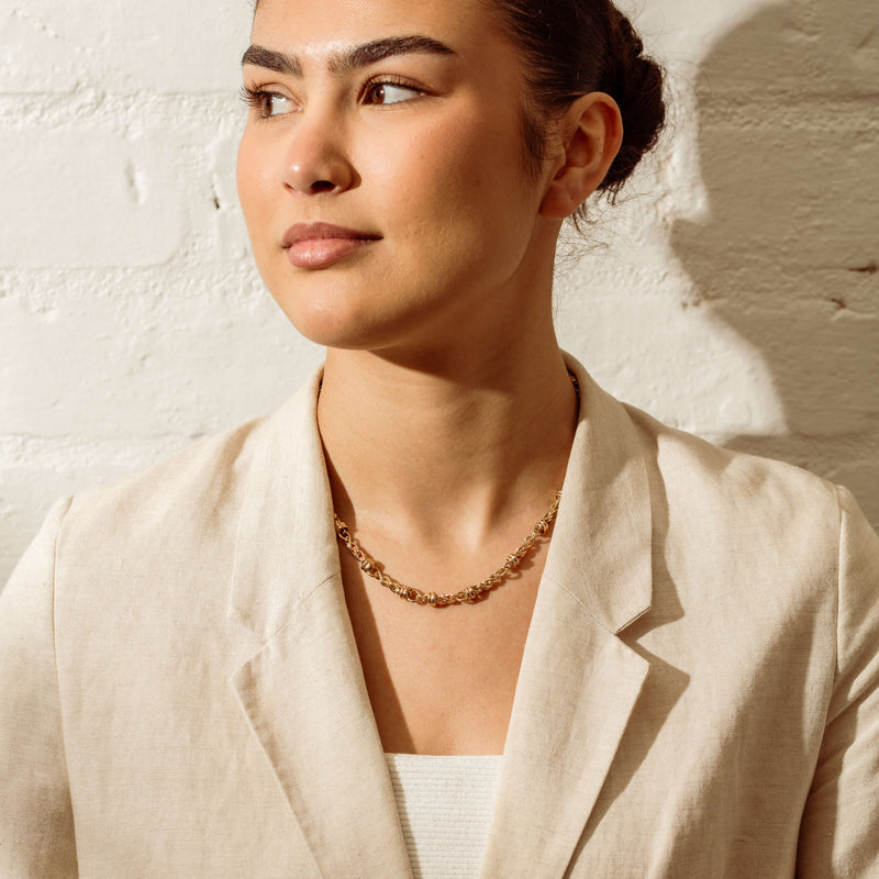 Deja Vu 9ct Yellow / Rose Gold Twist Link Necklace