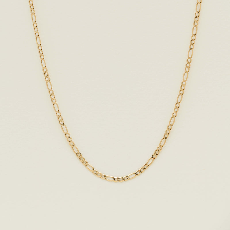 Deja Vu 9ct Yellow Gold Figaro Link Necklace - Necklace - Walker & Hall