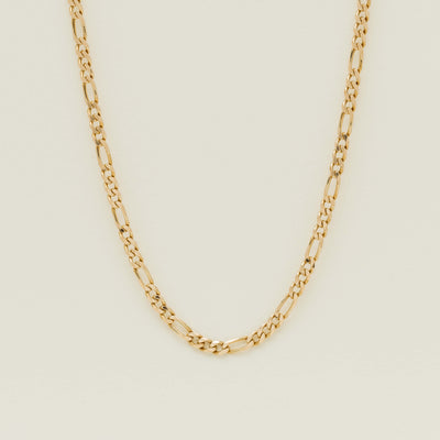 Deja Vu 10ct Yellow Gold Figaro Link Necklace - Necklace - Walker & Hall