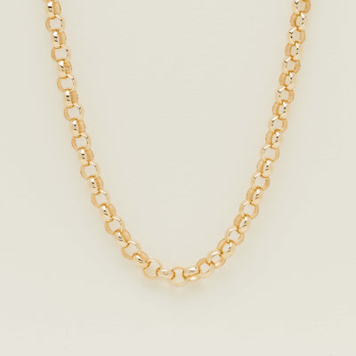 Deja Vu 9ct Yellow Gold Large Belcher Link Necklace