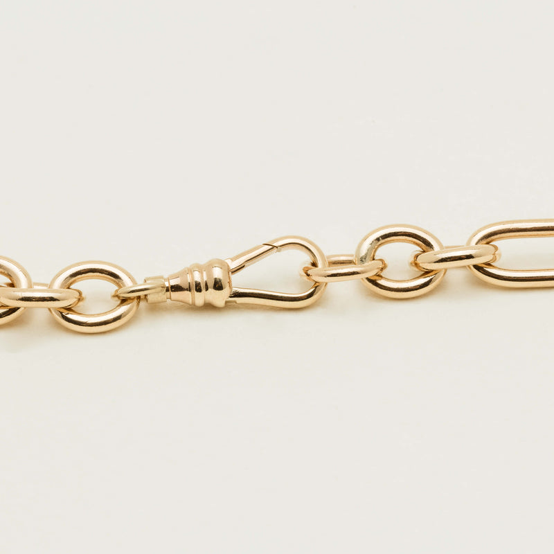 Deja Vu 9ct Yellow Gold Paperclip Link Fob Necklace - Necklace - Walker & Hall