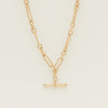 Deja Vu 9ct Yellow Gold Paperclip Link Fob Necklace - Necklace - Walker & Hall