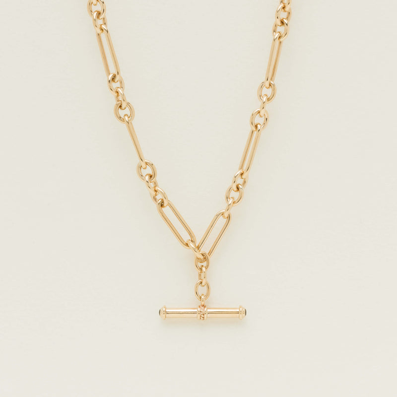 Deja Vu 9ct Yellow Gold Paperclip Link Fob Necklace - Necklace - Walker & Hall