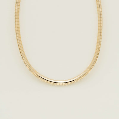 Deja Vu 14ct Yellow Gold 7.4mm Omega Chain Necklace