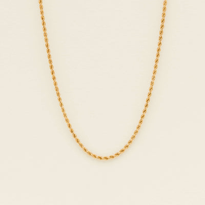 Deja Vu 9ct Yellow Gold Hollow Rope Necklace
