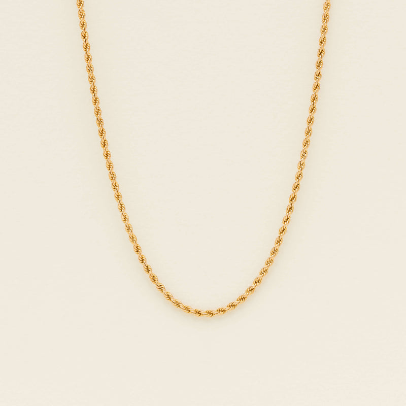 Deja Vu 9ct Yellow Gold Hollow Rope Necklace