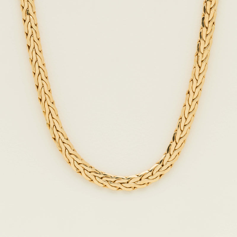 Deja Vu 18ct Yellow Gold Hollow Braided Wheat Necklace