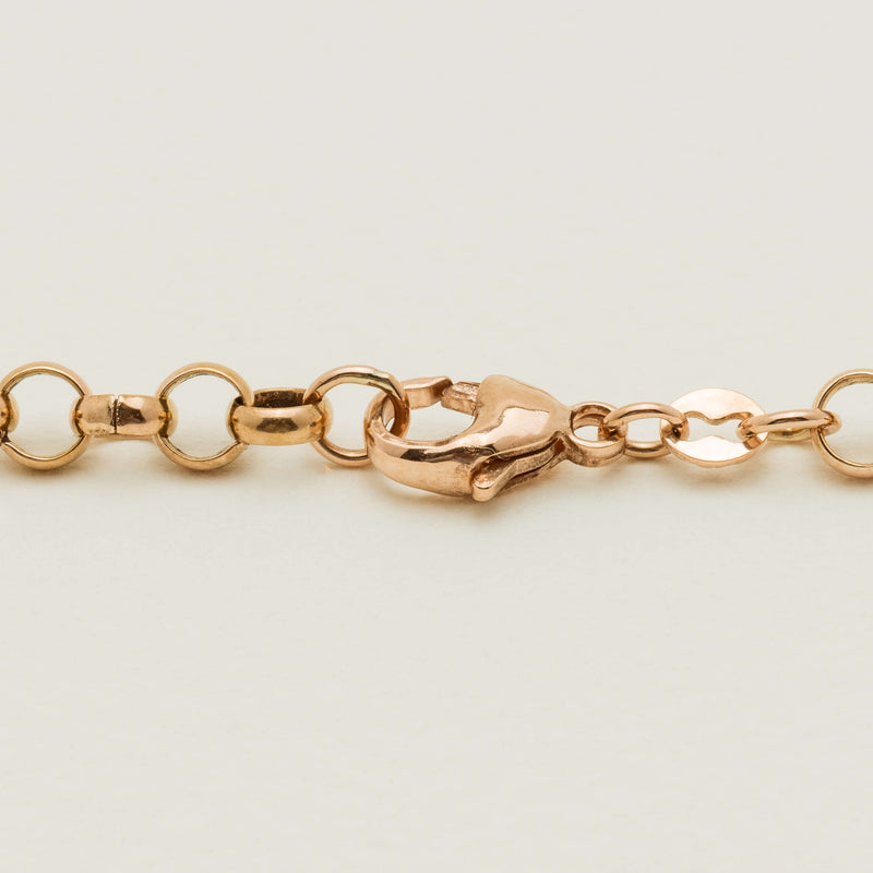 Deja Vu 9ct Rose Gold Round Belcher Link Necklace 43cm - Necklace - Walker & Hall