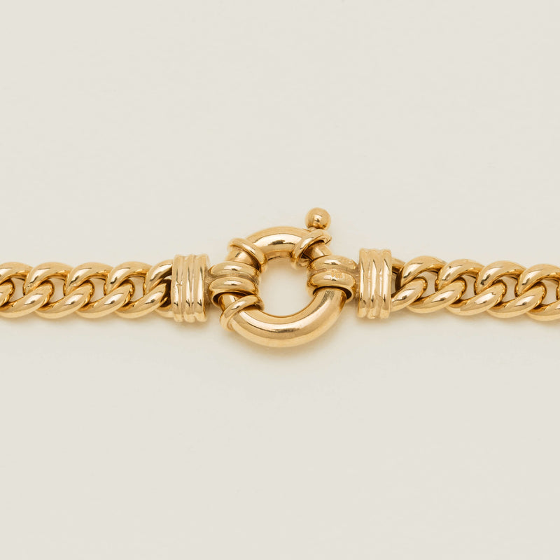 Deja Vu 9ct Yellow Gold Hollow Rounded Curb Necklace