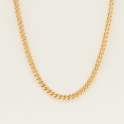 Deja Vu 9ct Yellow Gold Hollow Rounded Curb Necklace