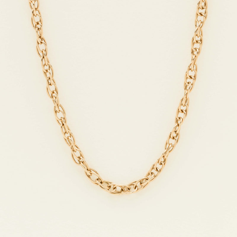 Deja Vu 9ct Yellow Gold Double Cable Link Necklace 49cm