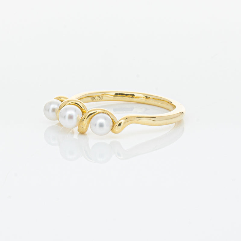 18ct Yellow Gold Akoya Pearl Margaux Ring-Ring-Walker & Hall