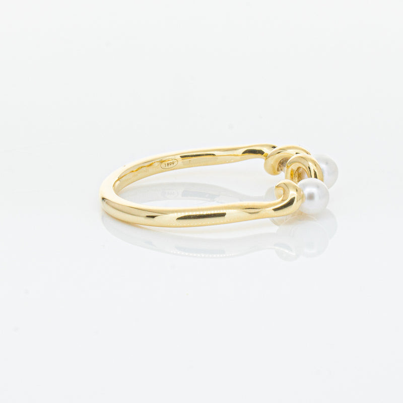 18ct Yellow Gold Akoya Pearl Margaux Ring-Ring-Walker & Hall