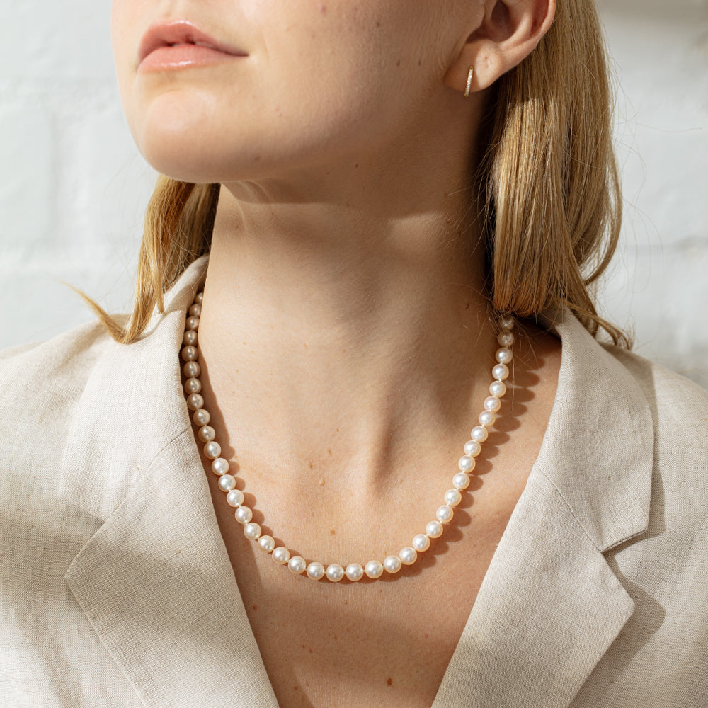 Mikimoto 3 strand hot sale pearl necklace