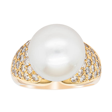 Deja Vu 18ct Yellow Gold South Sea Pearl & Diamond Ring - Ring - Walker & Hall