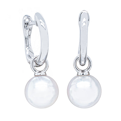 18ct White Gold Cosy Earrings With Akoya Pearls - Earrings - Walker & Hall