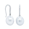 18ct White Gold South Sea Pearl & Diamond Earrings