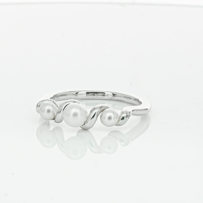 18ct White Gold Akoya Pearl Margaux Ring-Ring-Walker & Hall
